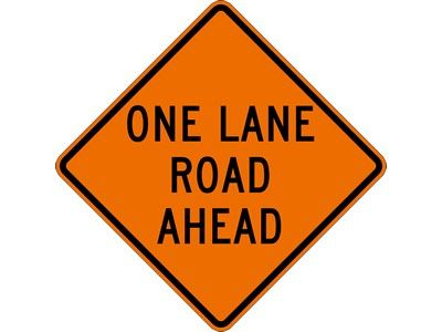 Dicke Safety Products 48" Superbright Reflective Orange Roll-Up Sign - "One Lane Road Ahead"